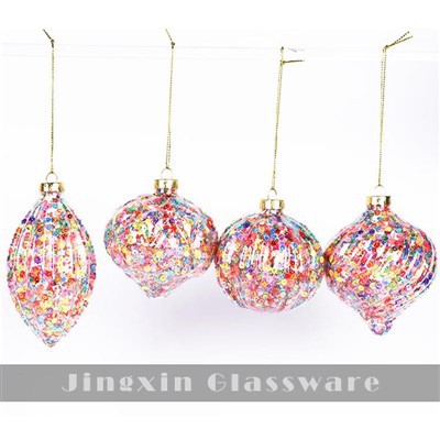चमकदार कांच की गेंद के आभूषण