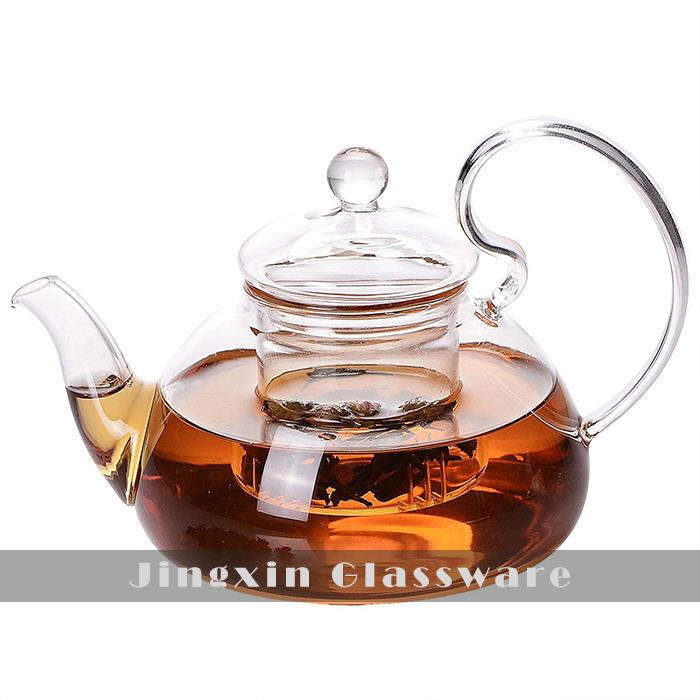 Heat Resistant Clear Drinking Borosilicate Glass Teapot